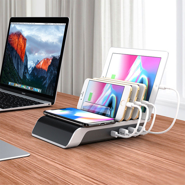 5 In 1 45W Type C USB QC QI Wireless Charging Station