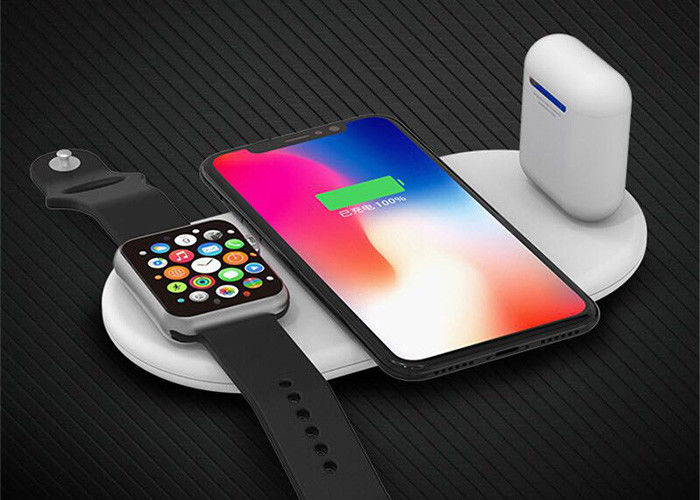 Pearl White 10W 11mm ABS 3 In 1 QI Wireless Charger