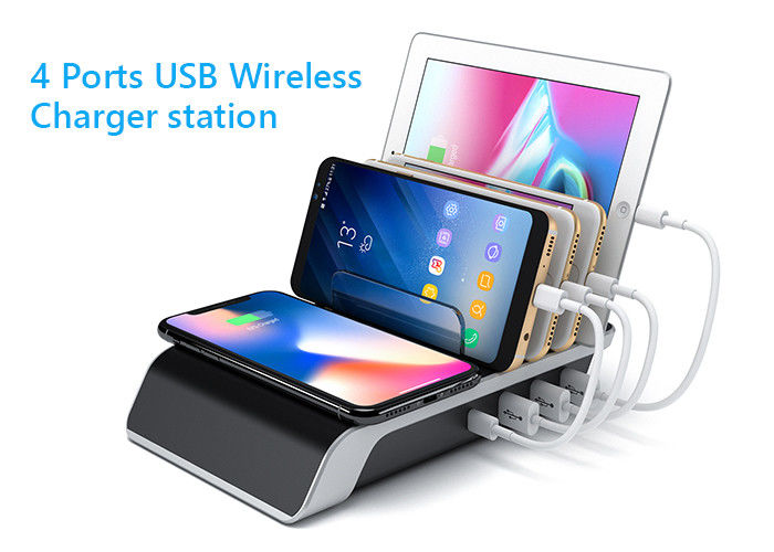 45W 4 Ports USB 3.0 Type C QI Wireless Charging Station
