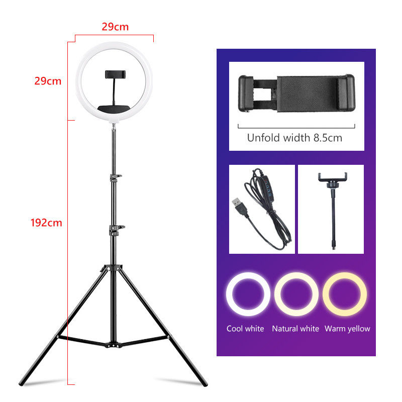 ABS Black Driva Selfie Ring Light With Tripod Stand Mobile Phone Holder